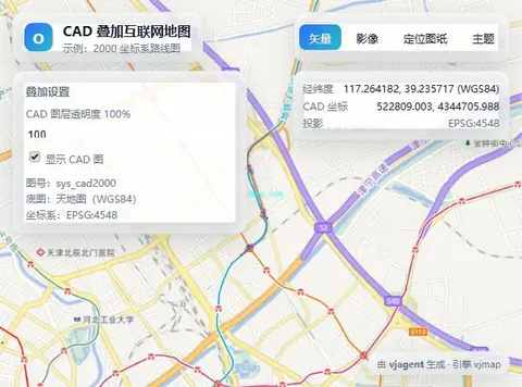 CAD 叠加互联网地图