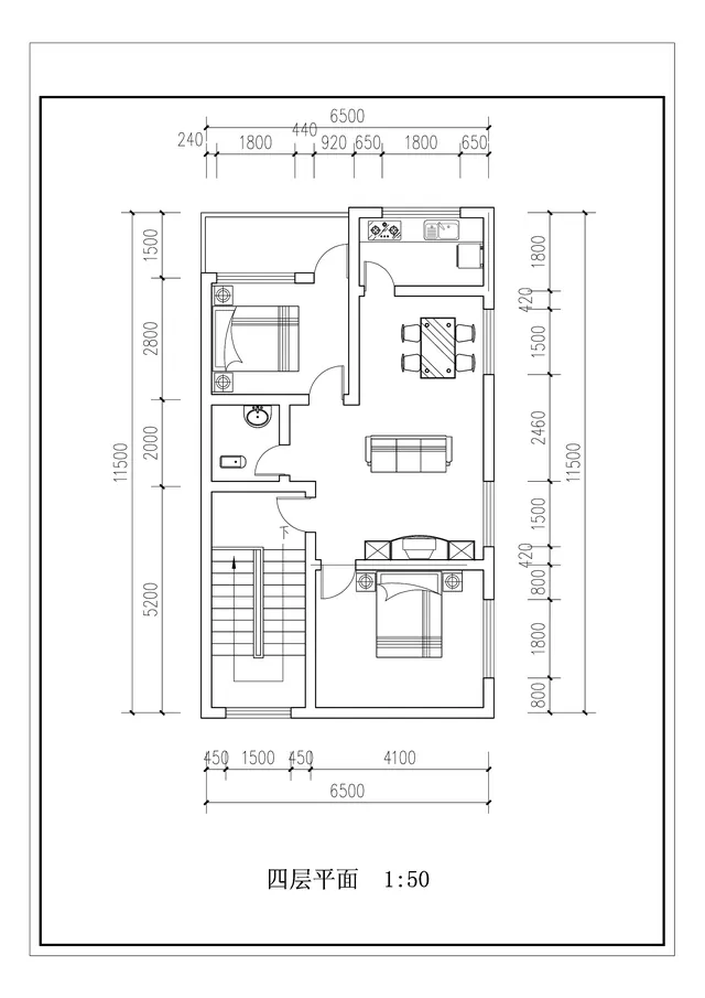 建筑平面图扫描件样例