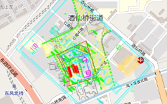 互联网地图公共点叠加CAD图[互联网图为底图]
