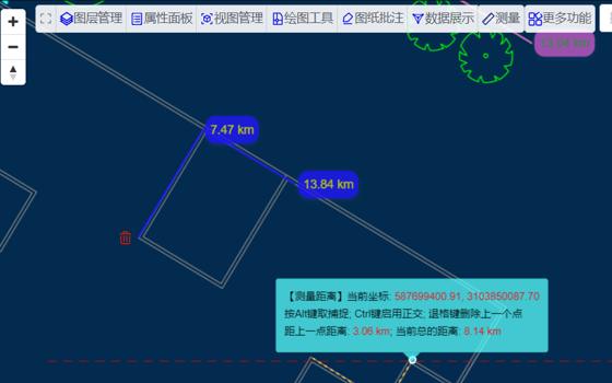 CAD图在线Web测量工具代码实现(测量距离、面积、角度等)