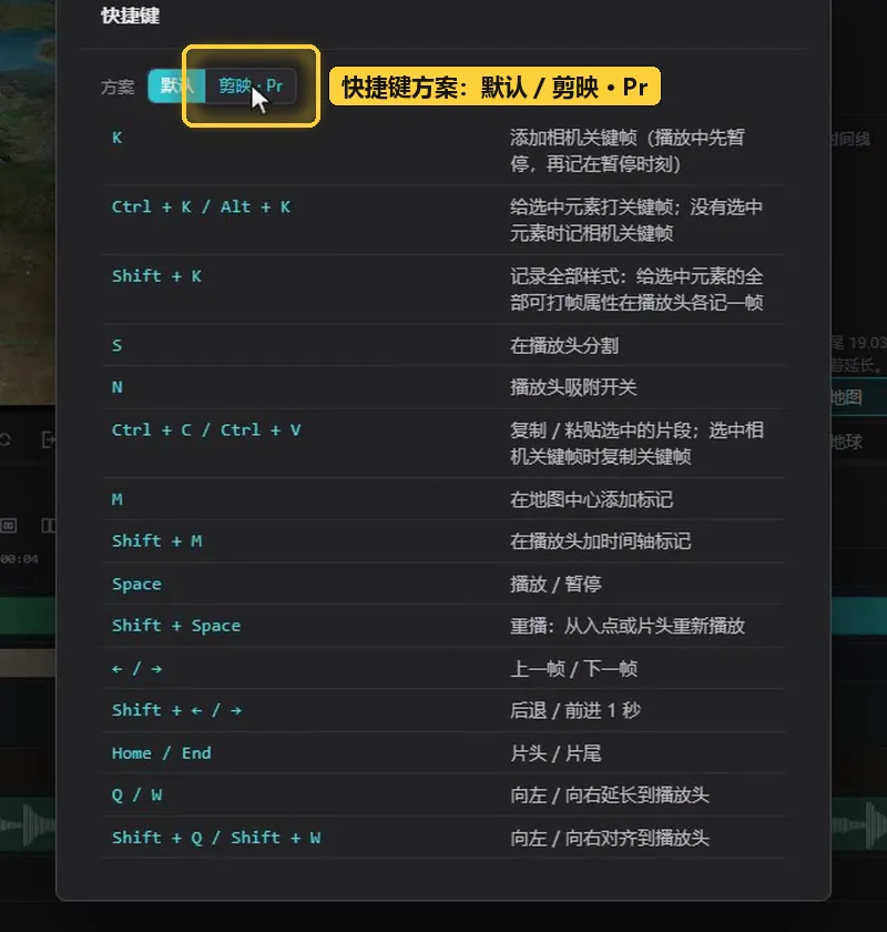 快捷键表与快捷键方案