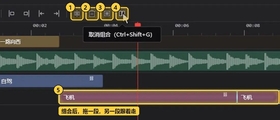 分割、删除、组合与取消组合